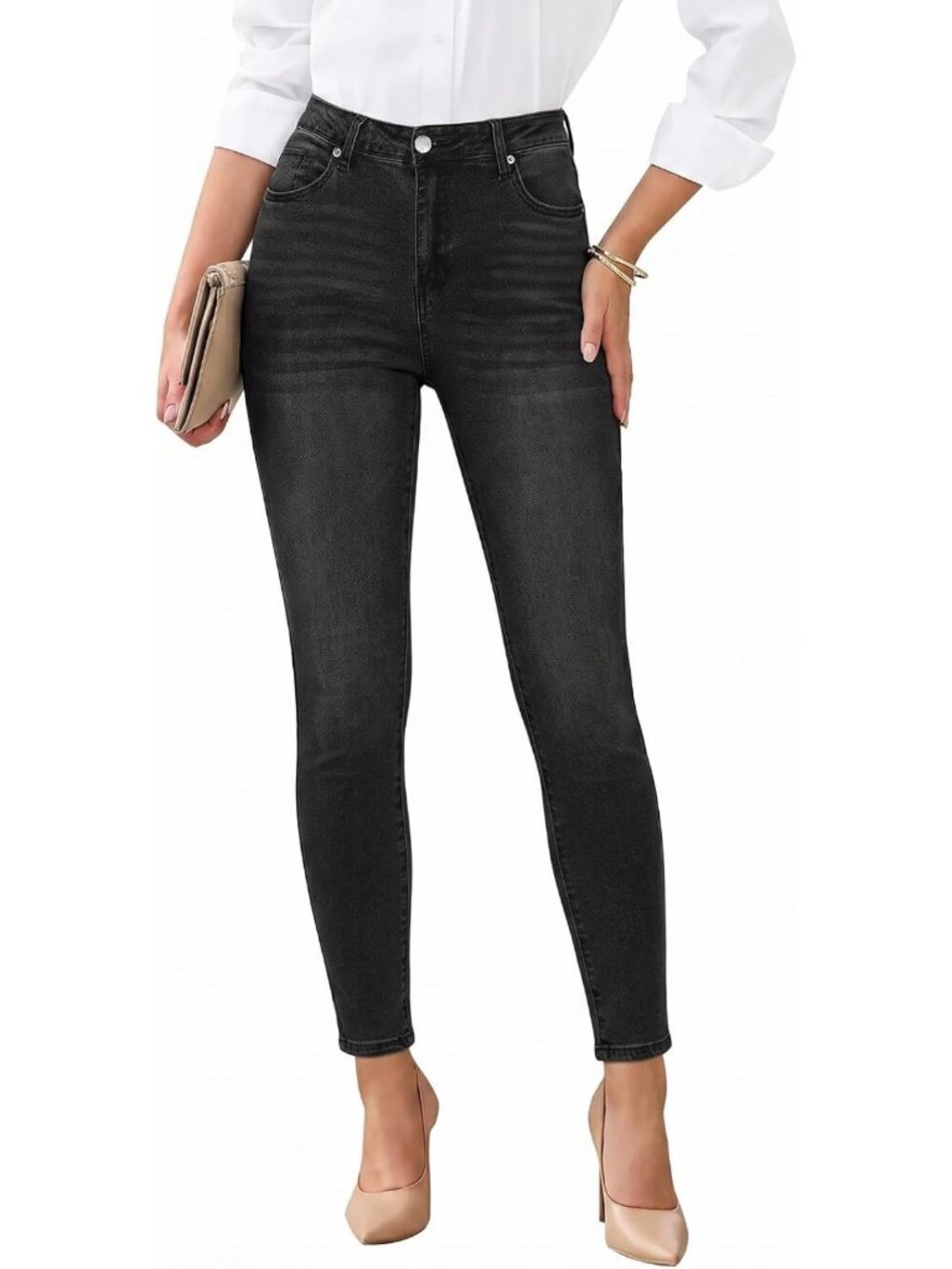 High Waist Skinny Jeans for Women | Stretchy Slimming Jeggings Denim Trousers